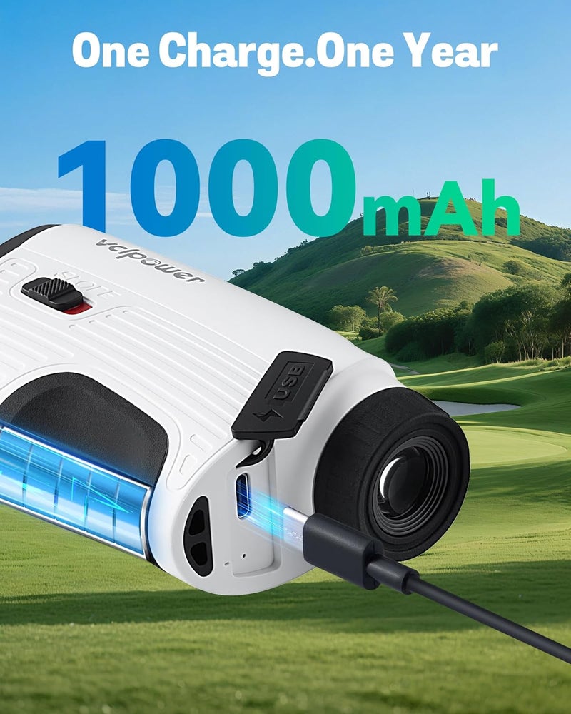 vclpower Golf Rangefinder with Slope, 1200 Yards Laser Range Finder for Golf & Hunting, 7X Magnification, Flag Lock Vibration, Rechargeable Battery, Magnetic Strip, Gift for Men - Image 4